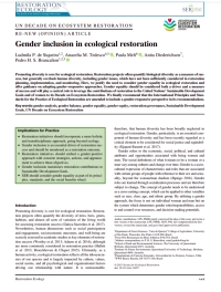 Artigo Inclusão de Gênero na Restauração Ecológica